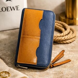 Loewe Wallet Tan and Blue Authentic
